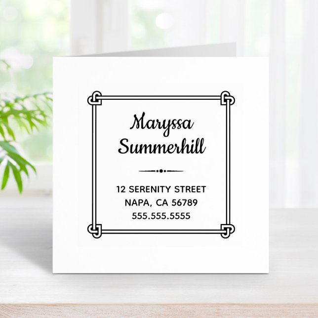 Hjärtformade hörnet Knot Ram Adress Stämpel (Skapare uppladdad)