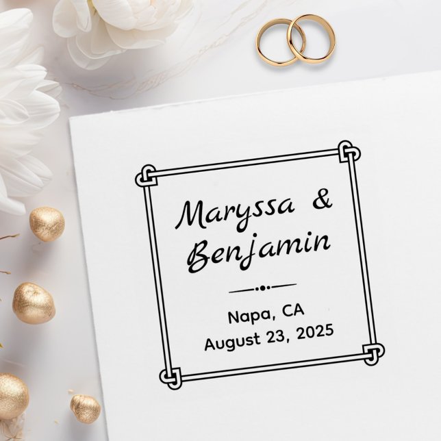 Hjärtformade hörnet Knot Ram Bröllop Stämpel (Skapare uppladdad)