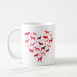 Hjärtformade Hundraser Kärlek Valentine Kaffemugg