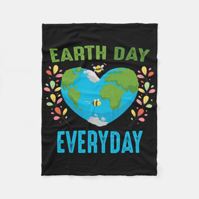 Hjärtformade jorddagen - vardagsbin - World Enviro Fleecefilt (Framsidan)