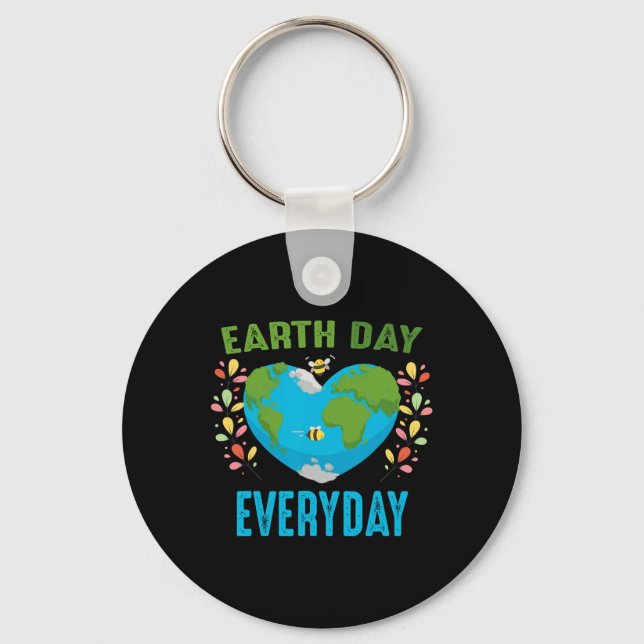 Hjärtformade jorddagen - vardagsbin - World Enviro Nyckelring (Framsida)