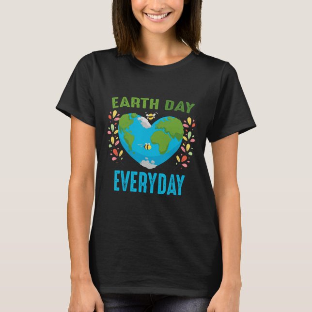 Hjärtformade jorddagen - vardagsbin - World Enviro T Shirt (Framsida)