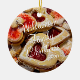 Hjärtformade julsockerkaka julgransprydnad keramik