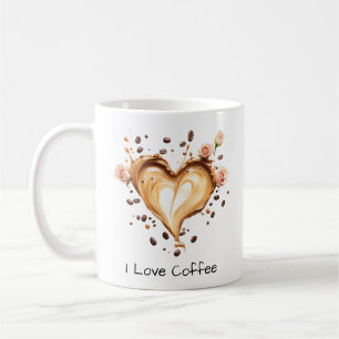 Hjärtformade kaffekonst, men första kaffe, Cute Kaffemugg