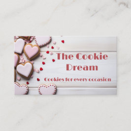 hjärtformade kakor av mjuk färgad visitkort