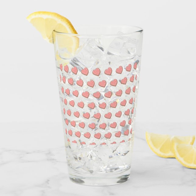 Hjärtformade kakor glaskopp (Framsida Ice)