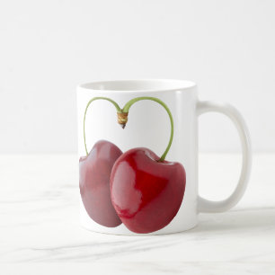 Hjärtformade körsbär kaffemugg