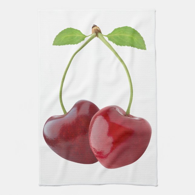 Hjärtformade körsbär kökshandduk (Vertikal)