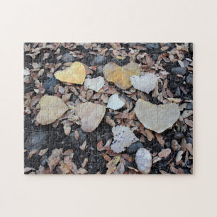 hjärtformade Löv av Kärlek Puzzle Pussel