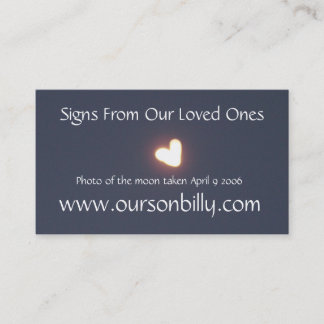 Hjärtformade måne för visitkort