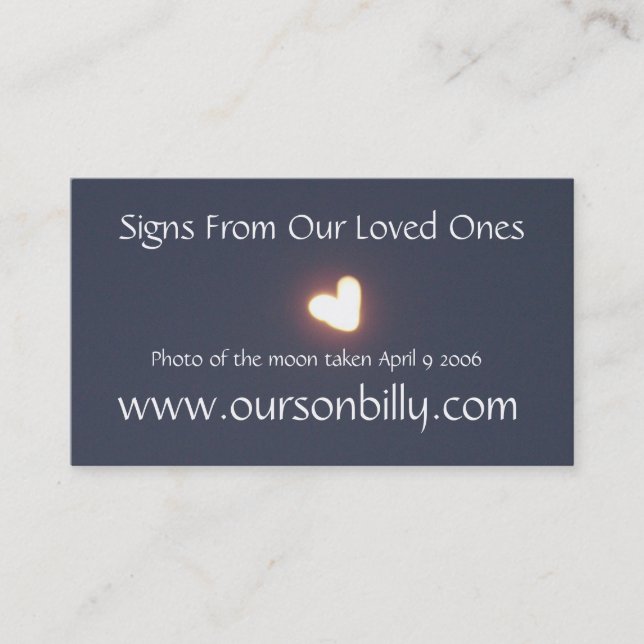 Hjärtformade måne för visitkort (Framsida)