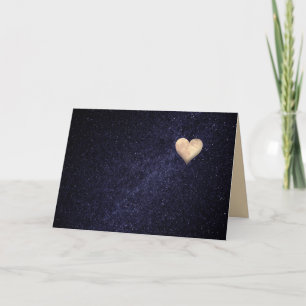 Hjärtformade måne i himmlen för Starry natt Helgkort