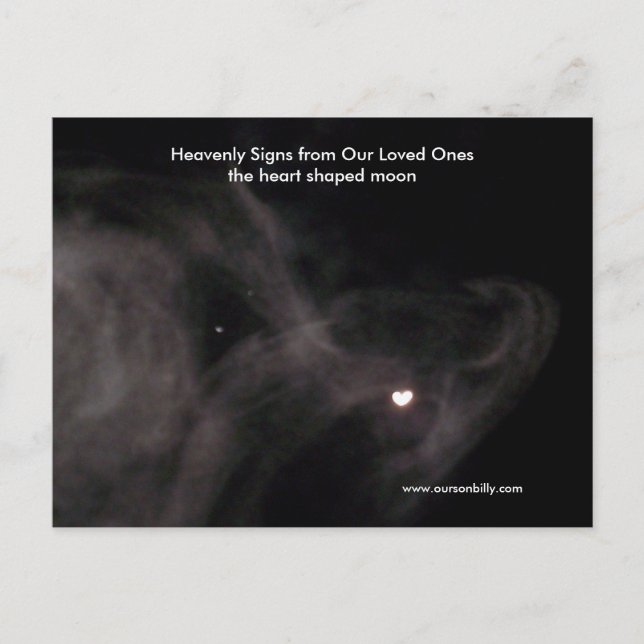 Hjärtformade måne-postkort.. vykort (Framsida)