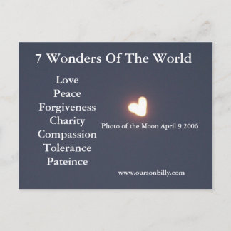 Hjärtformade måne-vykort vykort