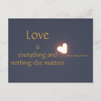 hjärtformade måne-vykort vykort