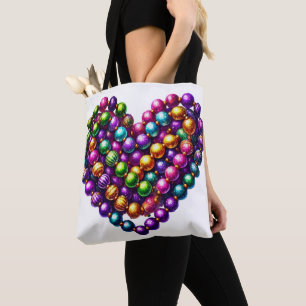HJÄRTFORMADE MARDI GRAS PÄRLOR TYGKASSE
