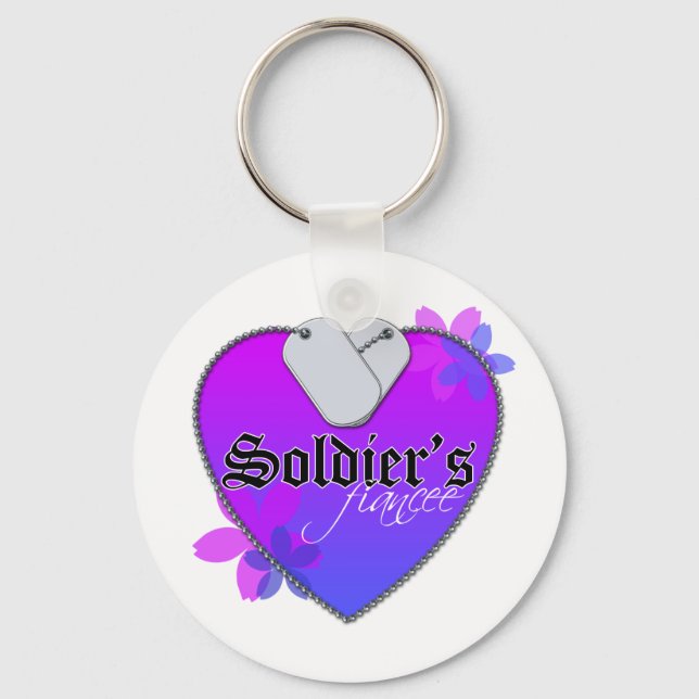 Hjärtformade militära Hundbrickor i Soldater Nyckelring (Framsida)