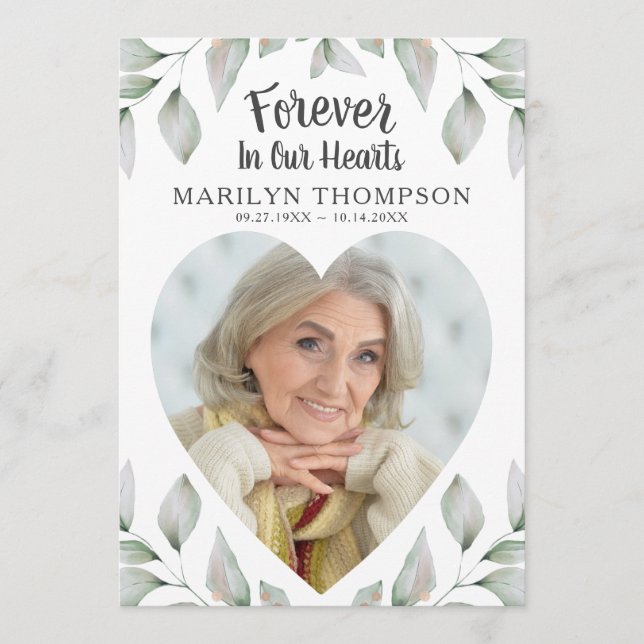 Hjärtformade minnesmärke för foto-vattenfärgen Gre Program (Framsida)