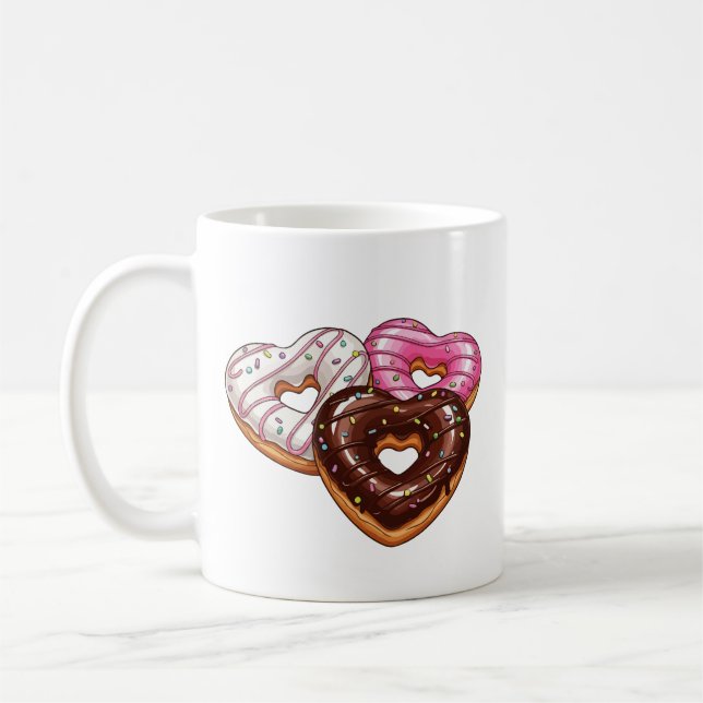 Hjärtformade munkar  kaffemugg (Vänster)