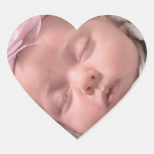 hjärtformade Nyfödd bebis-fotostämplar Hjärtformat Klistermärke