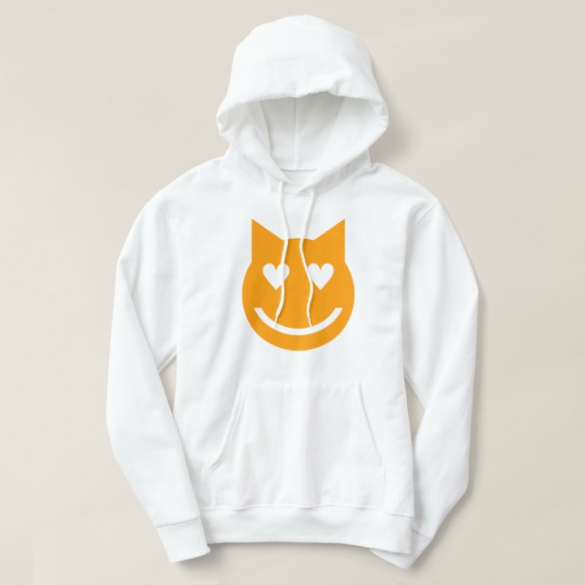 Hjärtformade Öga Emoji Tröja Med Luva (Design framsida)