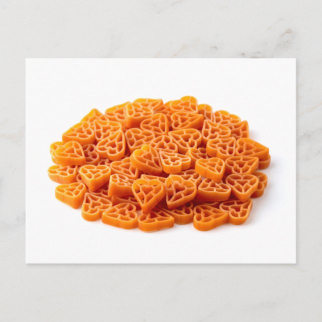 Hjärtformade pasta vykort (Framsida)