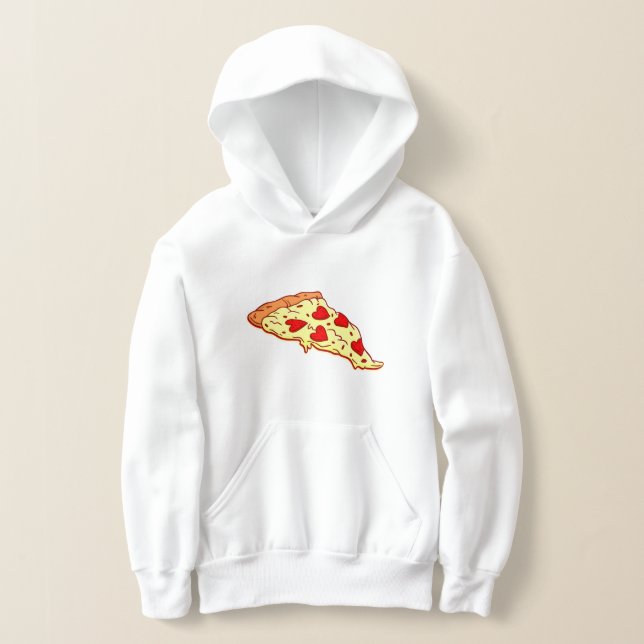 hjärtformade pepperoni pizza valentine t shirt (Laydown)