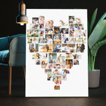 Hjärtformade Photo Collage 51 Bilder White