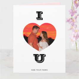 Hjärtformade Photo I Kärlek U Valentine Card Kort