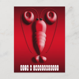 Hjärtformade Pincers Lobsterfest för gullig röd Inbjudningar