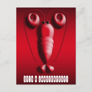 Hjärtformade Pincers Lobsterfest för gullig röd Inbjudningar