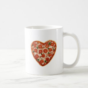 hjärtformade pizza kaffemugg