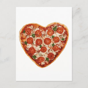 hjärtformade pizza vykort