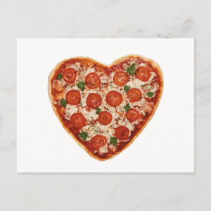 hjärtformade pizza vykort