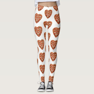 hjärtformade pizzabagar leggings