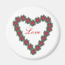 Hjärtformade poinsettia Flower Magnet