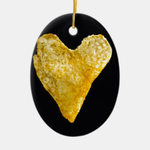 Hjärtformade potatis Chip Julgransprydnad Keramik