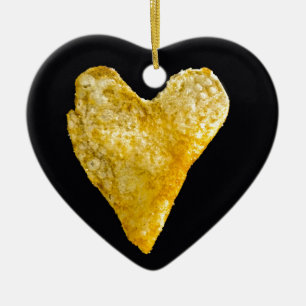 hjärtformade potatis Chip Julgransprydnad Keramik