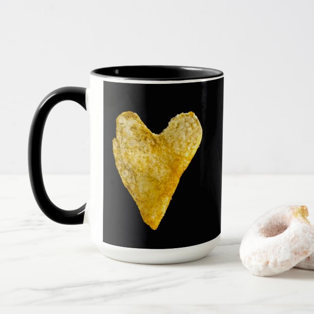 Hjärtformade potatis Chip Mugg (Med munk)