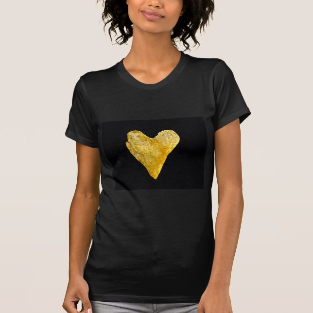 Hjärtformade potatis Chip T-shirt (Framsida)