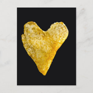 Hjärtformade potatis Chip Vykort