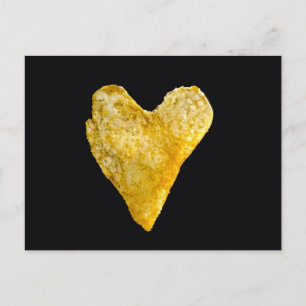 Hjärtformade potatis Chip Vykort