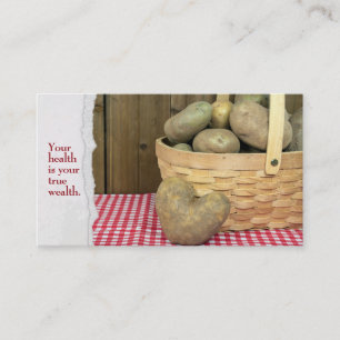 hjärtformade potatis med basketen visitkort