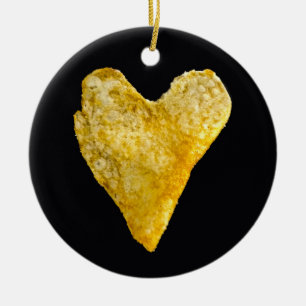 Hjärtformade prydnadsföremål av arten Potato Chip Julgransprydnad Keramik
