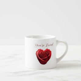 Hjärtformade Röd ros-du är älskad Espressomugg
