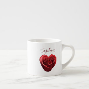 Hjärtformade Röd ros- Espressomugg