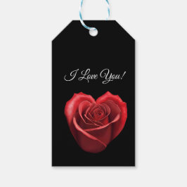 Hjärtformade Röd ros- Presentetikett