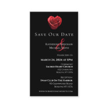 Hjärtformade Röd ros-spara datum-