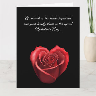 Hjärtformade Röd ros Valentineser- Kort