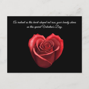 Hjärtformade Röd ros Valentineser- Vykort